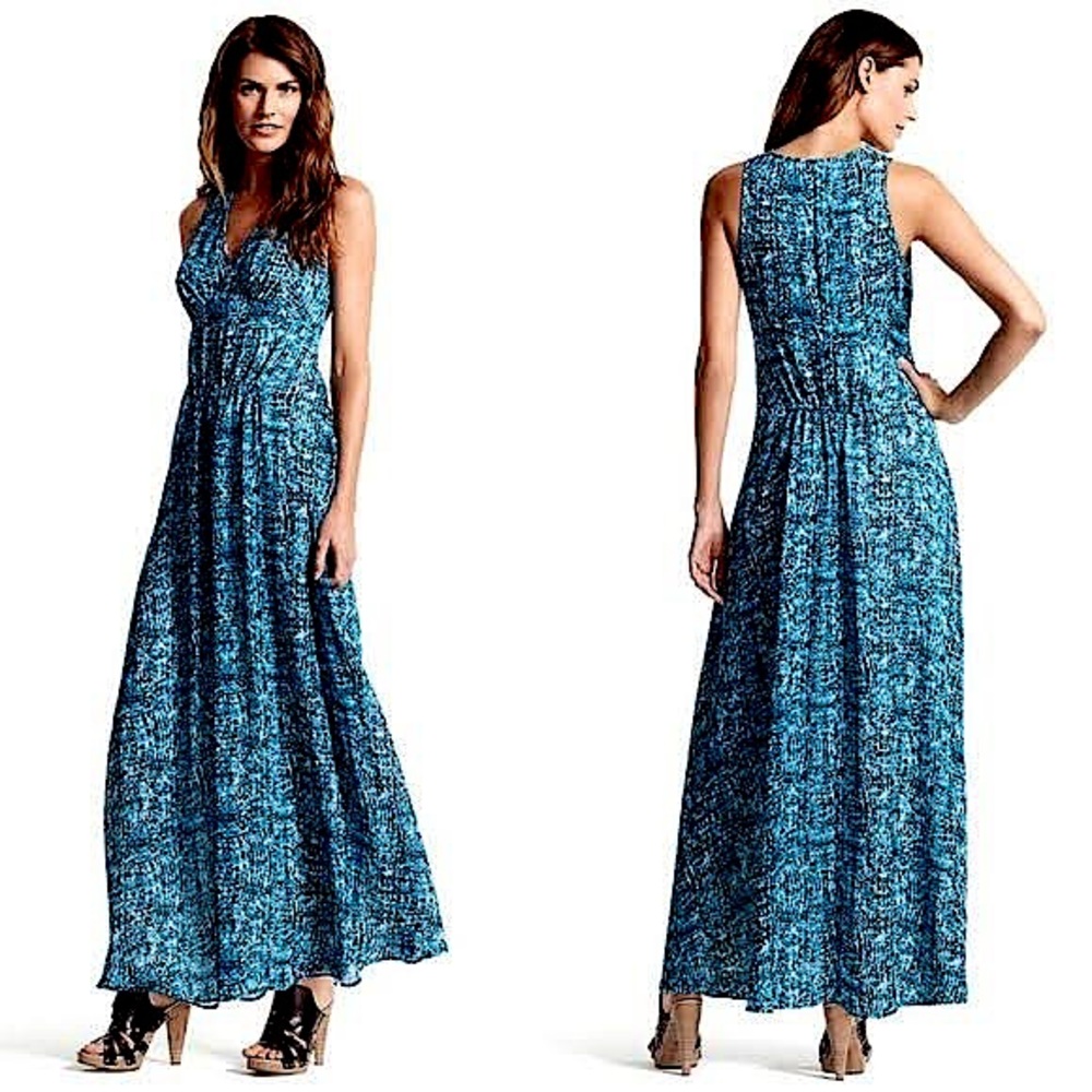 Derek Lam Blue V-Neck Maxi Dress